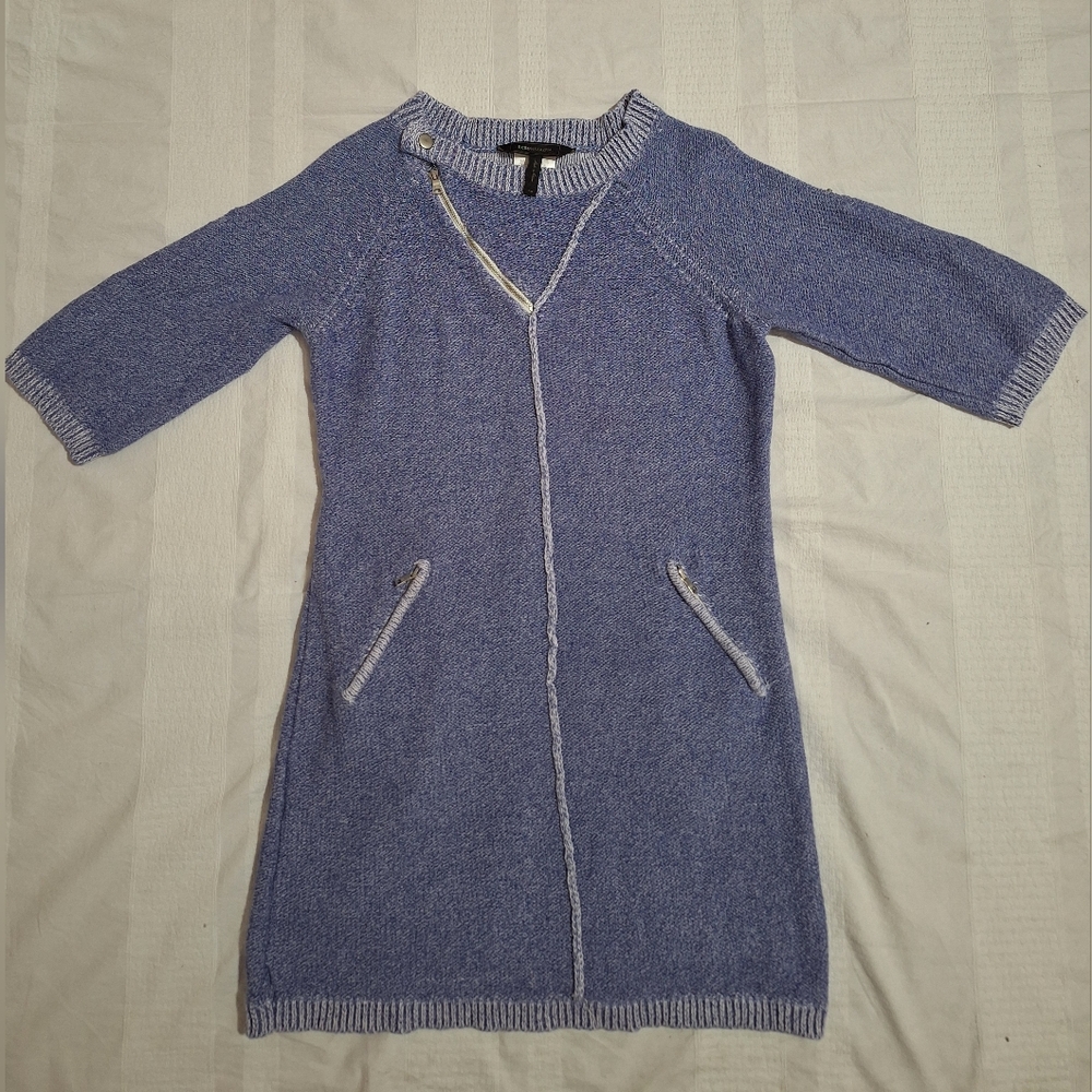 BCBGMaxAzria Blue Long Sleeve Sweater Dress